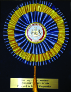 1990 Lady Fairfax Nominee plaque