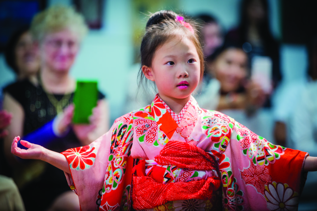 Child in kimono at Reston Multicultural Festival