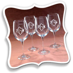 Monogrammed wine glasses
