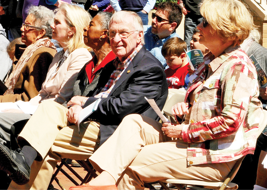 Left to right: Ellen Graves, Pat Hynes, Sup. Cathy Hudgins, Del. Ken Plum, and Sen. Janet Howell