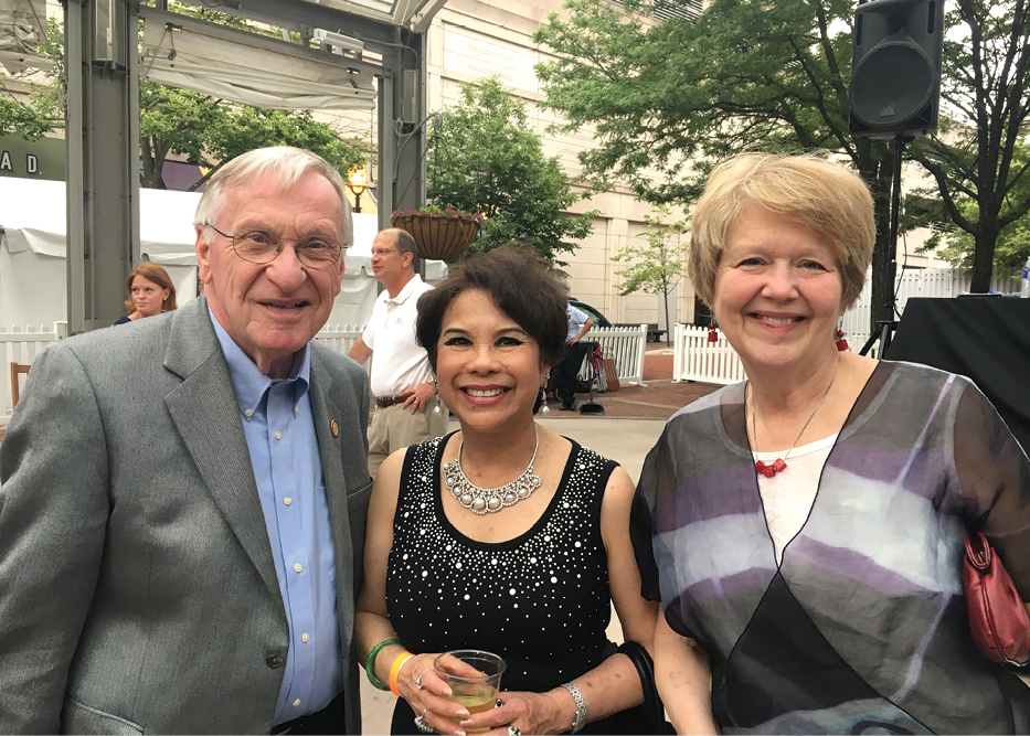 Del. Ken Plum, Rosemary Lauer, and Jane Plum